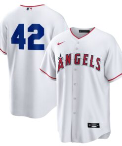 Men's Los Angeles Angels Nike White Home 2025 Jackie Robinson Day Replica Jersey