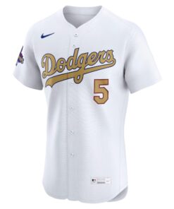Men's Los Angeles Dodgers Freddie Freeman Nike White 2025 Gold Collection Elite Jersey