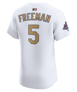 Men's Los Angeles Dodgers Freddie Freeman Nike White 2025 Gold Collection Elite Jersey