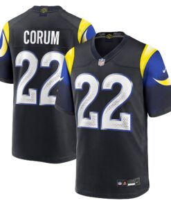 Men's Los Angeles Rams Blake Corum Nike Midnight Blue 2025 Rivalries Collection Game Jersey