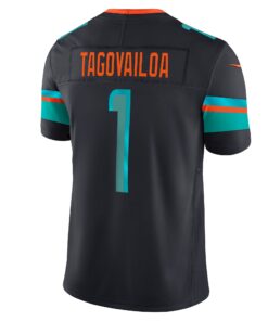 Men's Miami Dolphins Tua Tagovailoa Nike Pitch Blue 2025 Rivalries Collection Limited Jersey