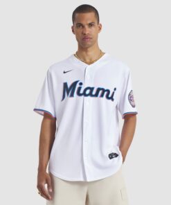 Men's Miami Marlins Ichiro Suzuki Nike White 2025 Baseball Hall of Fame Name & Number Retired Replica Jersey