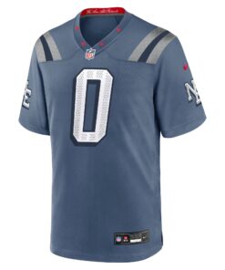 Men's New England Patriots Christian Gonzalez Nike Storm Blue 2025 Rivalries Collection Game Jersey