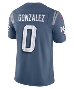 Men's New England Patriots Christian Gonzalez Nike Storm Blue 2025 Rivalries Collection Limited Jersey