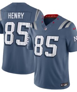 Men's New England Patriots Hunter Henry Nike Storm Blue 2025 Rivalries Collection Limited Jersey