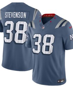 Men's New England Patriots Rhamondre Stevenson Nike Storm Blue 2025 Rivalries Collection Limited Jersey