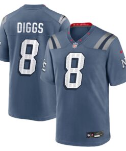 Men's New England Patriots Stefon Diggs Nike Storm Blue 2025 Rivalries Collection Game Jersey