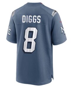 Men's New England Patriots Stefon Diggs Nike Storm Blue 2025 Rivalries Collection Game Jersey