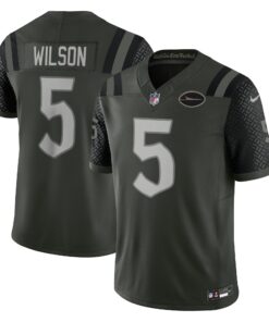 Men's New York Jets Garrett Wilson Nike Gotham Green 2025 Rivalries Collection Limited Jersey