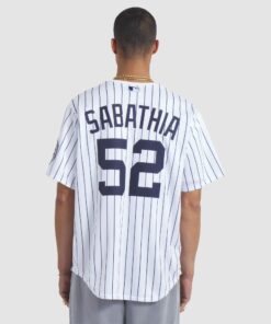 Men's New York Yankees CC Sabathia Nike White 2025 Baseball Hall of Fame Name & Number Retired Replica Jersey