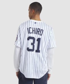 Men's New York Yankees Ichiro Suzuki Nike White 2025 Baseball Hall of Fame Name & Number Retired Replica Jersey