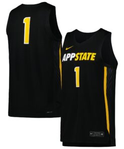 Men's Nike #1 Black Appalachian State Mountaineers Replica Basketball Jersey
