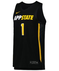 Men's Nike #1 Black Appalachian State Mountaineers Replica Basketball Jersey