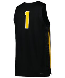 Men's Nike #1 Black Appalachian State Mountaineers Replica Basketball Jersey