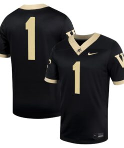 Men's Nike #1 Black Wake Forest Demon Deacons Untouchable Football Jersey
