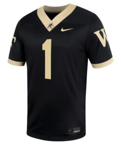 Men's Nike #1 Black Wake Forest Demon Deacons Untouchable Football Jersey