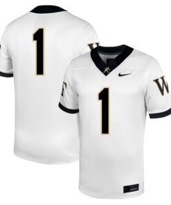 Men's Nike #1 White Wake Forest Demon Deacons Untouchable Football Jersey