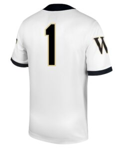 Men's Nike #1 White Wake Forest Demon Deacons Untouchable Football Jersey