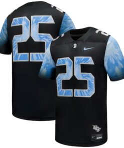 Men's Nike #25 Black UCF Knights 2025 Space Game Football Game Jersey