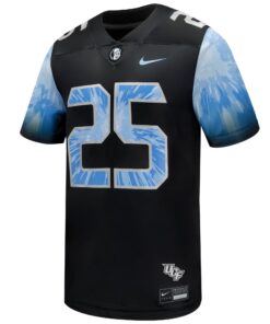 Men's Nike #25 Black UCF Knights 2025 Space Game Football Game Jersey