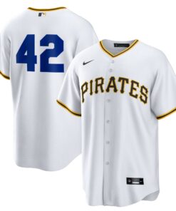 Men's Pittsburgh Pirates Nike White Home 2025 Jackie Robinson Day Replica Jersey