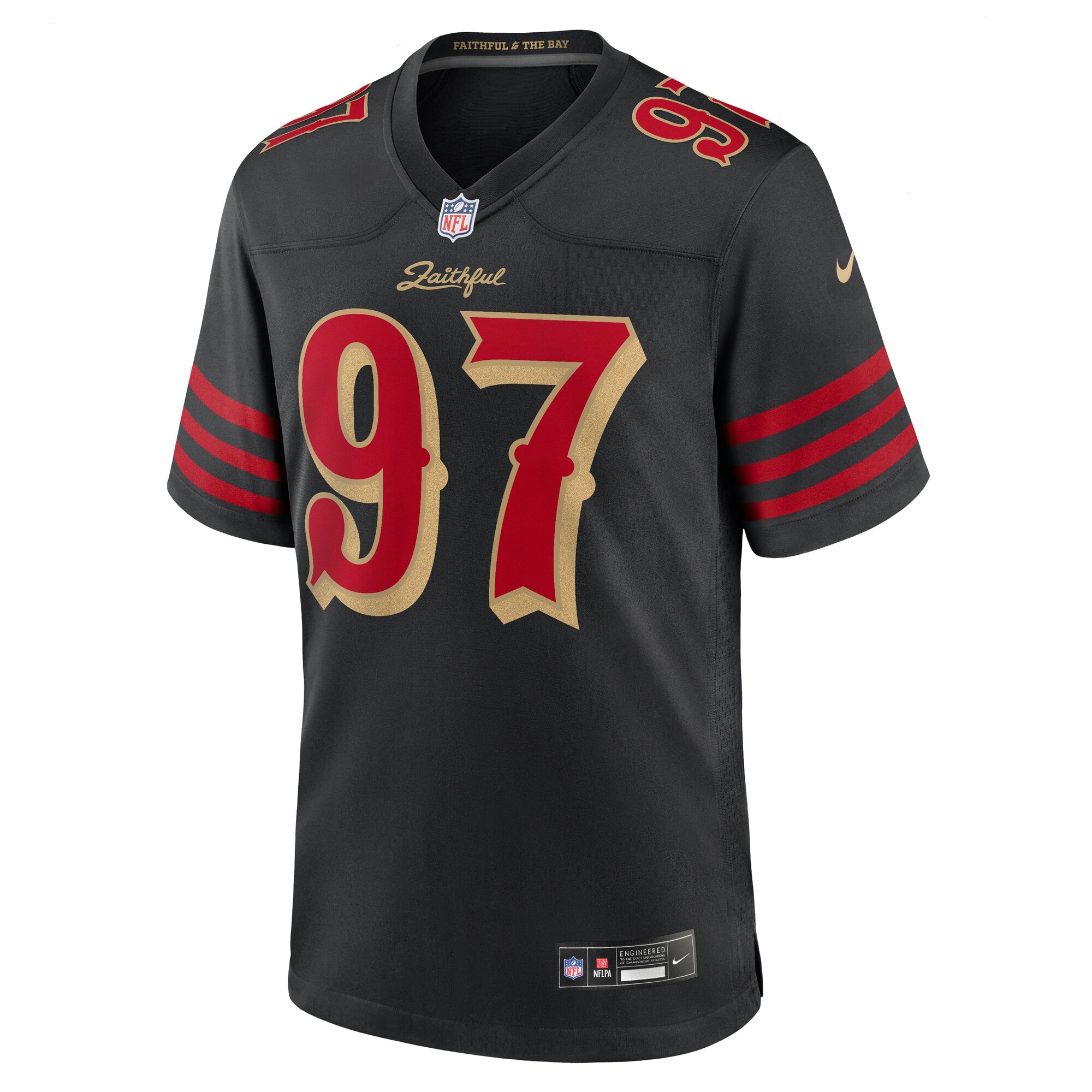 Men's San Francisco 49ers Nick Bosa Nike Black 2025 Rivalries Collection Game Jersey