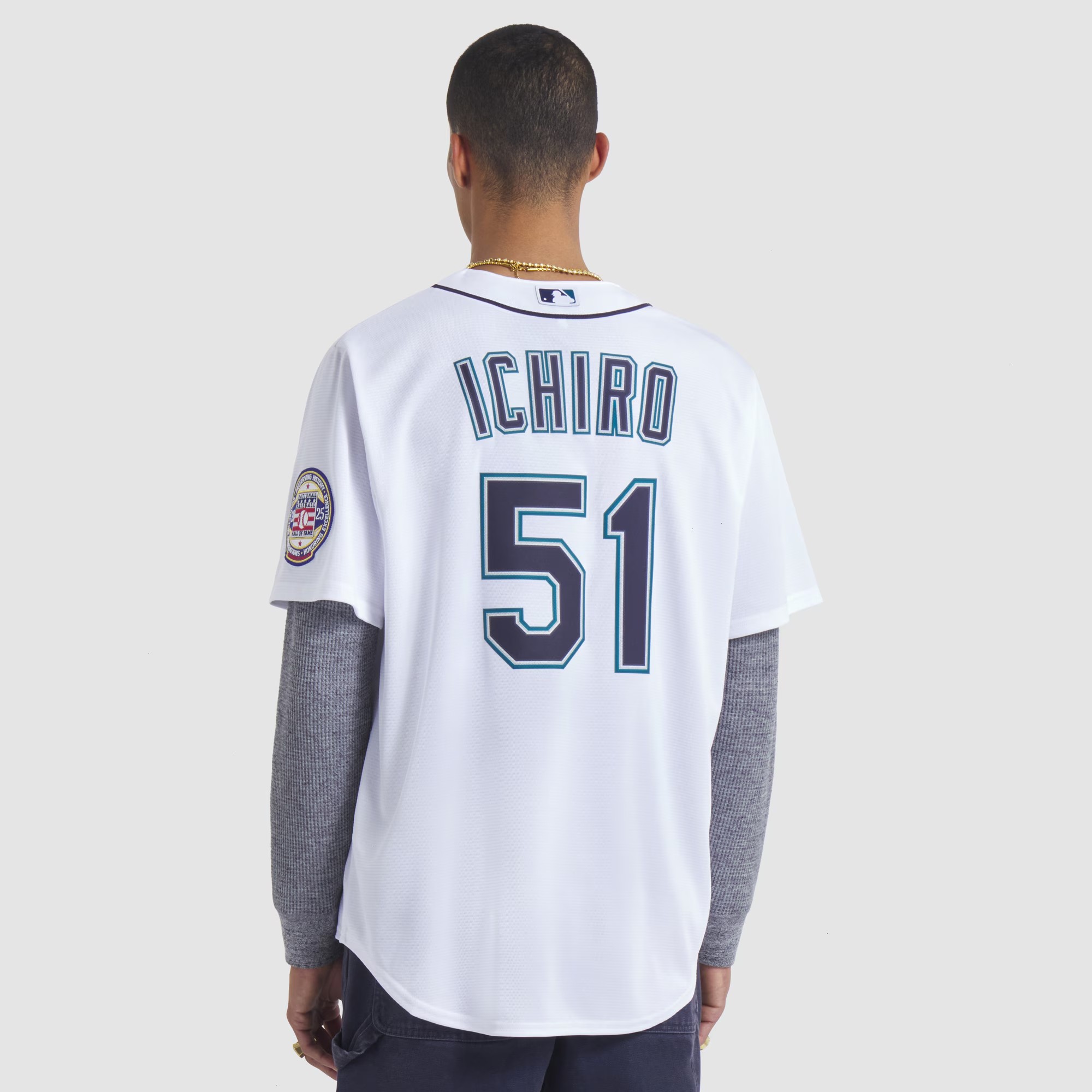 Men's Seattle Mariners Ichiro Suzuki Nike White 2025 Baseball Hall of Fame Name & Number Retired Replica Jersey