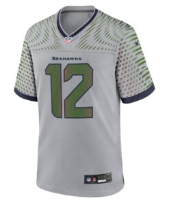 Men's Seattle Seahawks 12s Nike Wolf Gray 2025 Rivalries Collection Game Jersey
