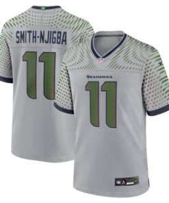 Men's Seattle Seahawks Jaxon Smith-Njigba Nike Wolf Gray 2025 Rivalries Collection Game Jersey