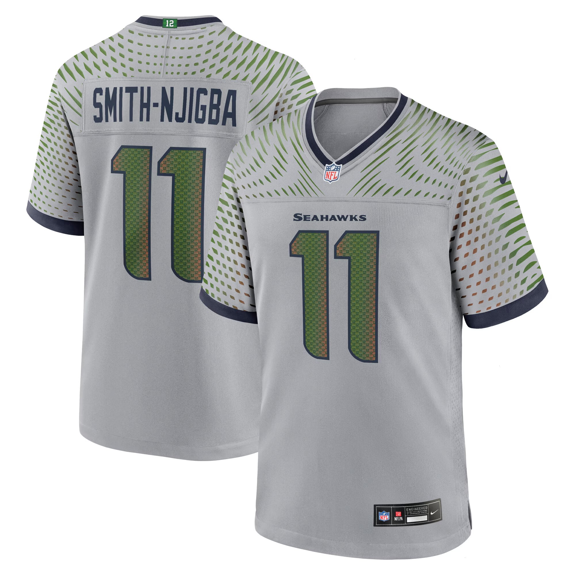 Men's Seattle Seahawks Jaxon Smith-Njigba Nike Wolf Gray 2025 Rivalries Collection Game Jersey