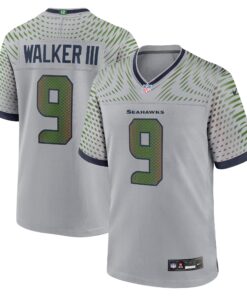 Men's Seattle Seahawks Kenneth Walker III Nike Wolf Gray 2025 Rivalries Collection Game Jersey