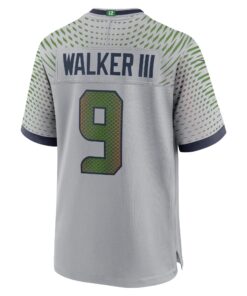Men's Seattle Seahawks Kenneth Walker III Nike Wolf Gray 2025 Rivalries Collection Game Jersey