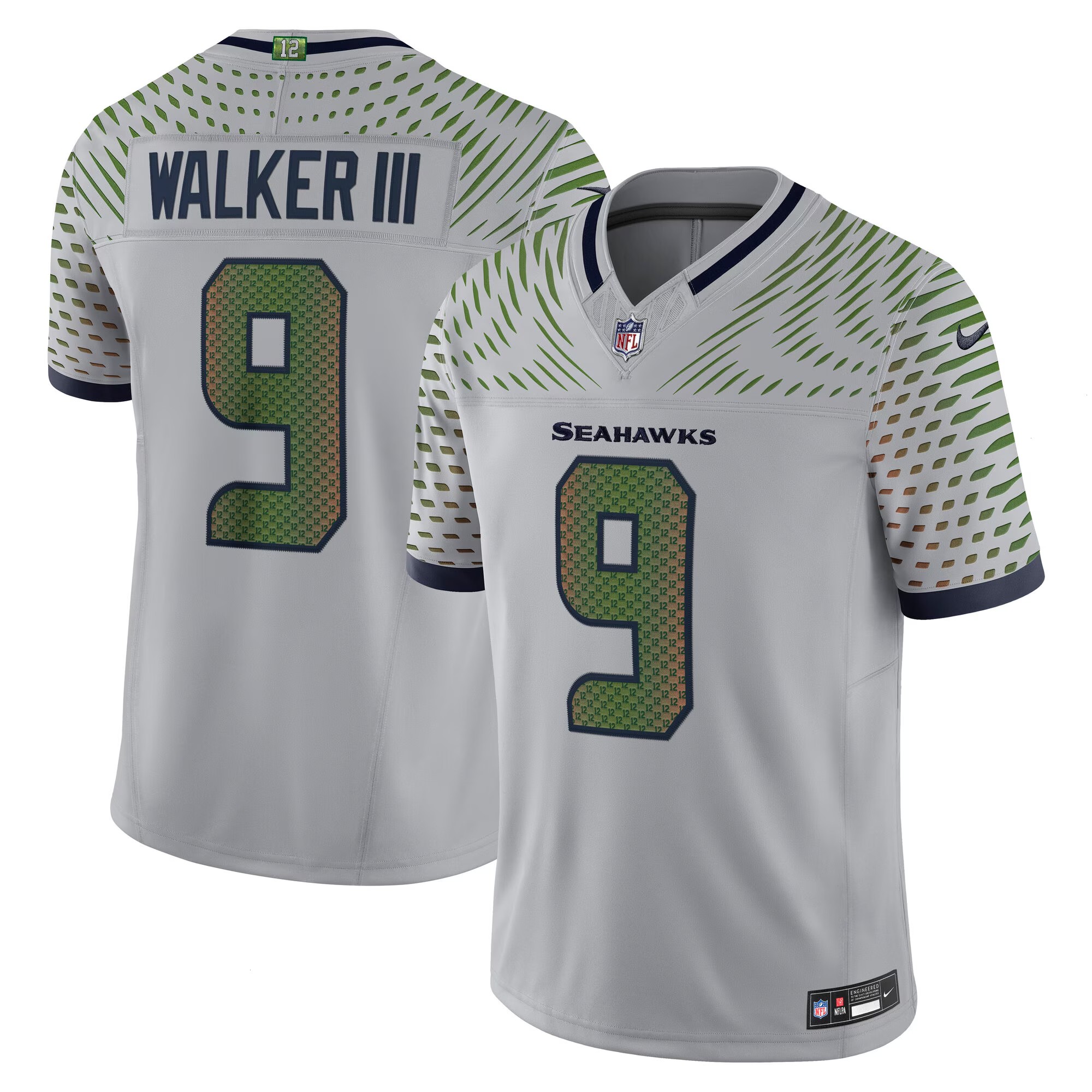 Men's Seattle Seahawks Kenneth Walker III Nike Wolf Gray 2025 Rivalries Collection Limited Jersey