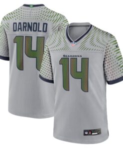 Men's Seattle Seahawks Sam Darnold Nike Wolf Gray 2025 Rivalries Collection Game Jersey