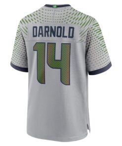 Men's Seattle Seahawks Sam Darnold Nike Wolf Gray 2025 Rivalries Collection Game Jersey