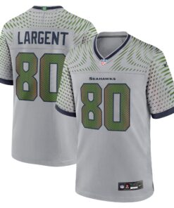 Men's Seattle Seahawks Steve Largent Nike Wolf Gray 2025 Rivalries Collection Retired Player Game Jersey
