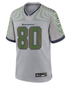 Men's Seattle Seahawks Steve Largent Nike Wolf Gray 2025 Rivalries Collection Retired Player Game Jersey