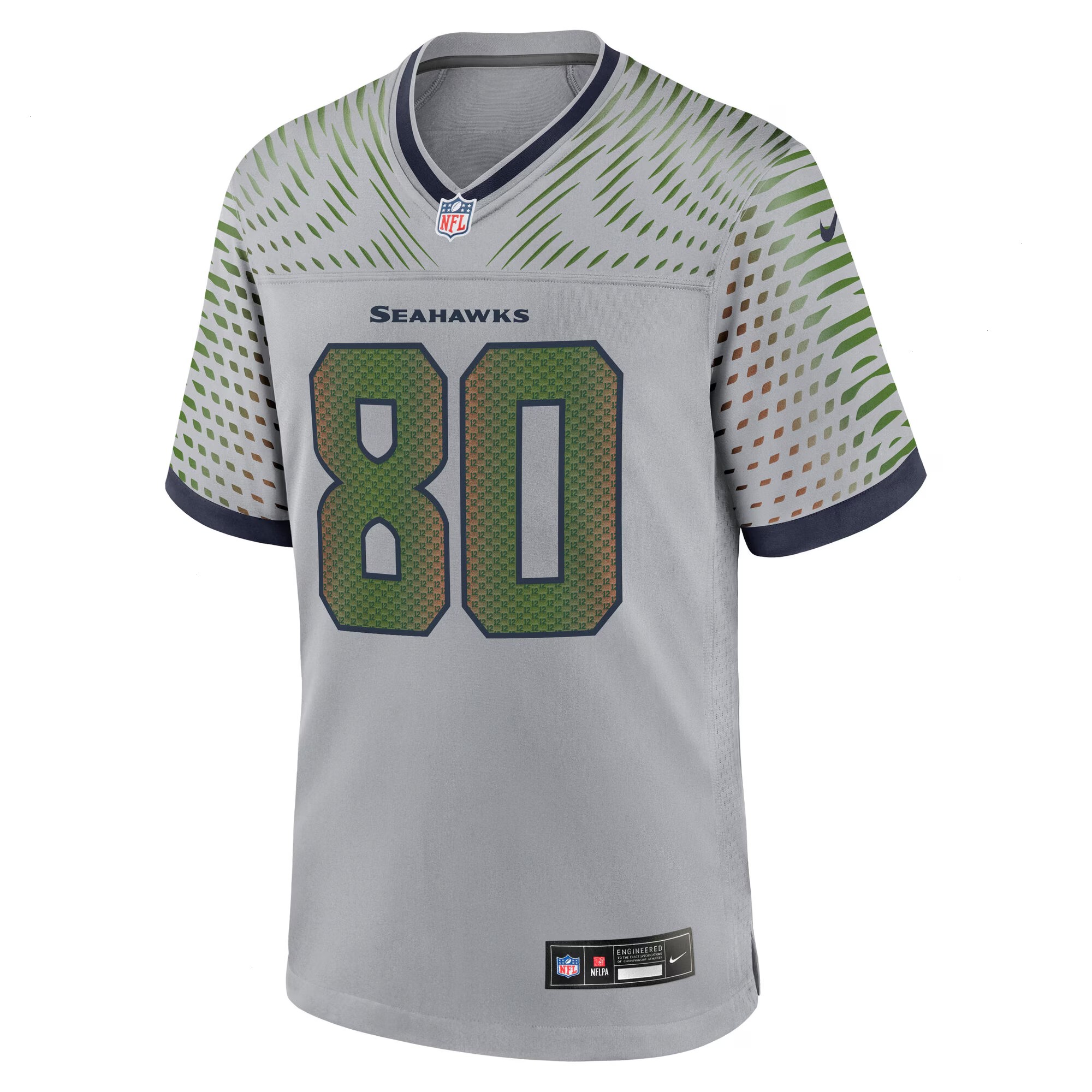 Men's Seattle Seahawks Steve Largent Nike Wolf Gray 2025 Rivalries Collection Retired Player Game Jersey