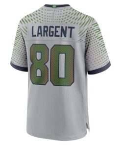 Men's Seattle Seahawks Steve Largent Nike Wolf Gray 2025 Rivalries Collection Retired Player Game Jersey