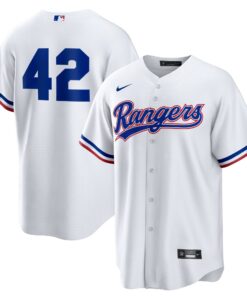 Men's Texas Rangers Nike White Home 2025 Jackie Robinson Day Replica Jersey