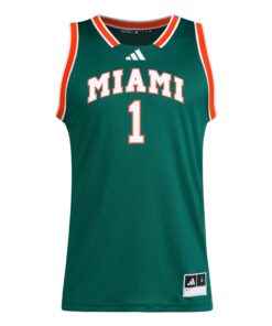 Men's adidas #1 Green Miami Hurricanes Replica Swingman Jersey