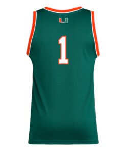 Men's adidas #1 Green Miami Hurricanes Replica Swingman Jersey