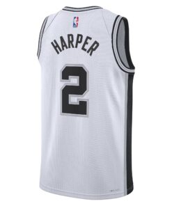 San Antonio Spurs Nike Association Edition Swingman Jersey NBA 2025 First Round Draft Pick - White - Dylan Harper - Unisex