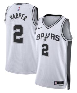 San Antonio Spurs Nike Association Swingman Jersey NBA 2025 First Round Draft Pick - White - Dylan Harper - Youth