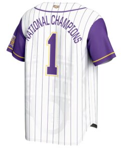 Unisex GameDay Greats #1 White LSU Tigers 2025 NCAA Baseball Men's College World Series Champions Lightweight Baseball Jersey