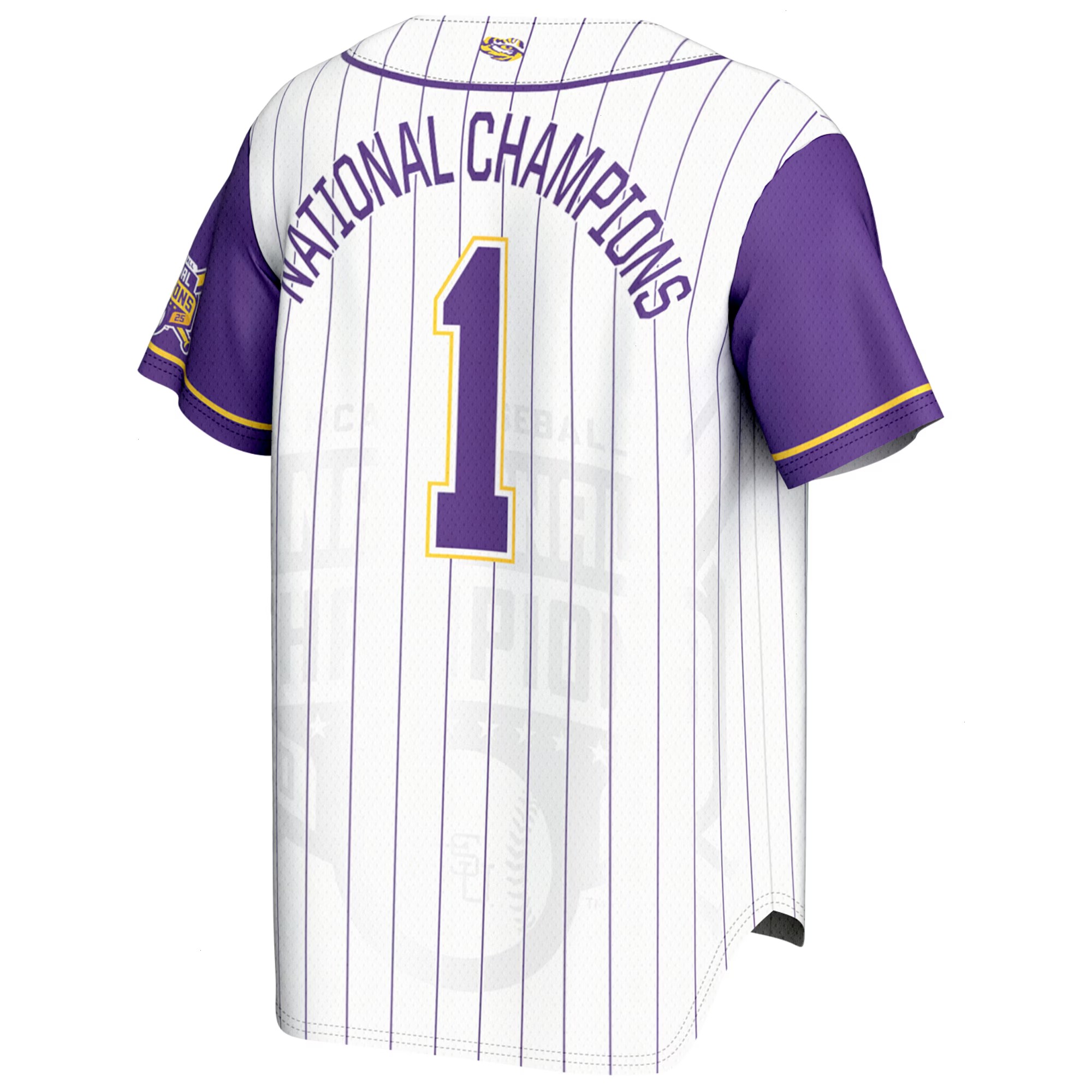Unisex GameDay Greats #1 White LSU Tigers 2025 NCAA Baseball Men's College World Series Champions Lightweight Baseball Jersey