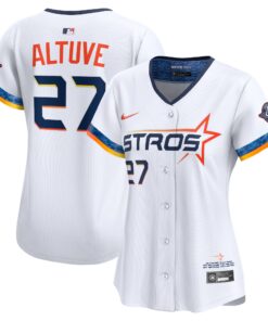 Women's Houston Astros Jose Altuve Nike White 2025 City Connect Limited Jersey