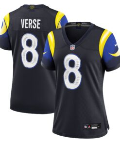Women's Los Angeles Rams Jared Verse Nike Midnight Blue 2025 Rivalries Collection Game Jersey