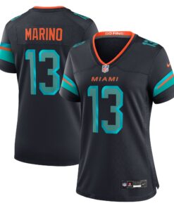 Women's Miami Dolphins Dan Marino Nike Pitch Blue 2025 Rivalries Collection Retired Player Game Jersey