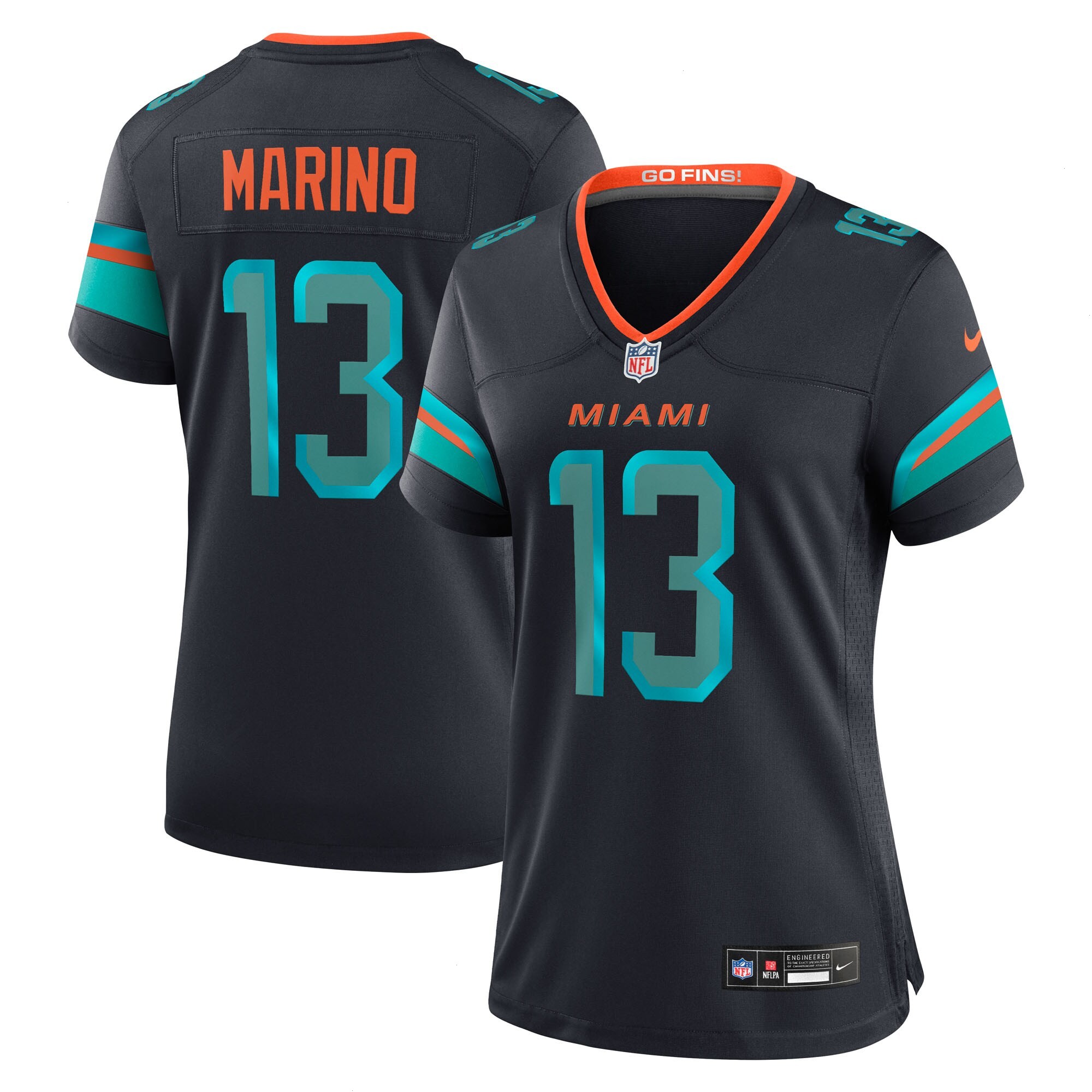 Women's Miami Dolphins Dan Marino Nike Pitch Blue 2025 Rivalries Collection Retired Player Game Jersey